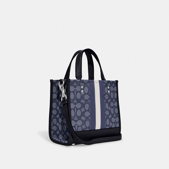 Dempsey Tote Bag In Signature Jacquard With Stripe And Coach Patch - Picture 2 of 6